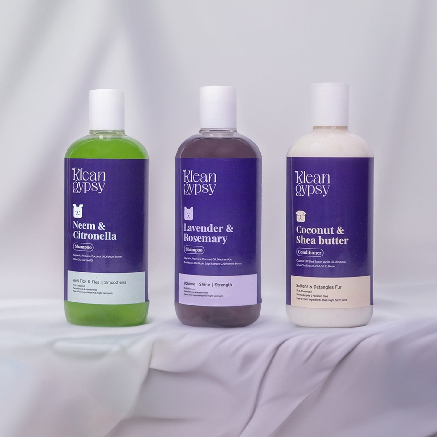 Neem & Citronella Shampoo + Lavender & Rosemary Shampoo + Coconut & Shea Butter Conditioner Combo Pack 300 ml each