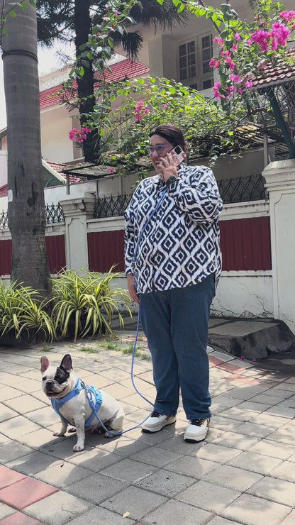 Klean Gypsy 8-in-1 Hands-Free Dog Leash - Stylish, Durable & Waterproof - Blue Bliss