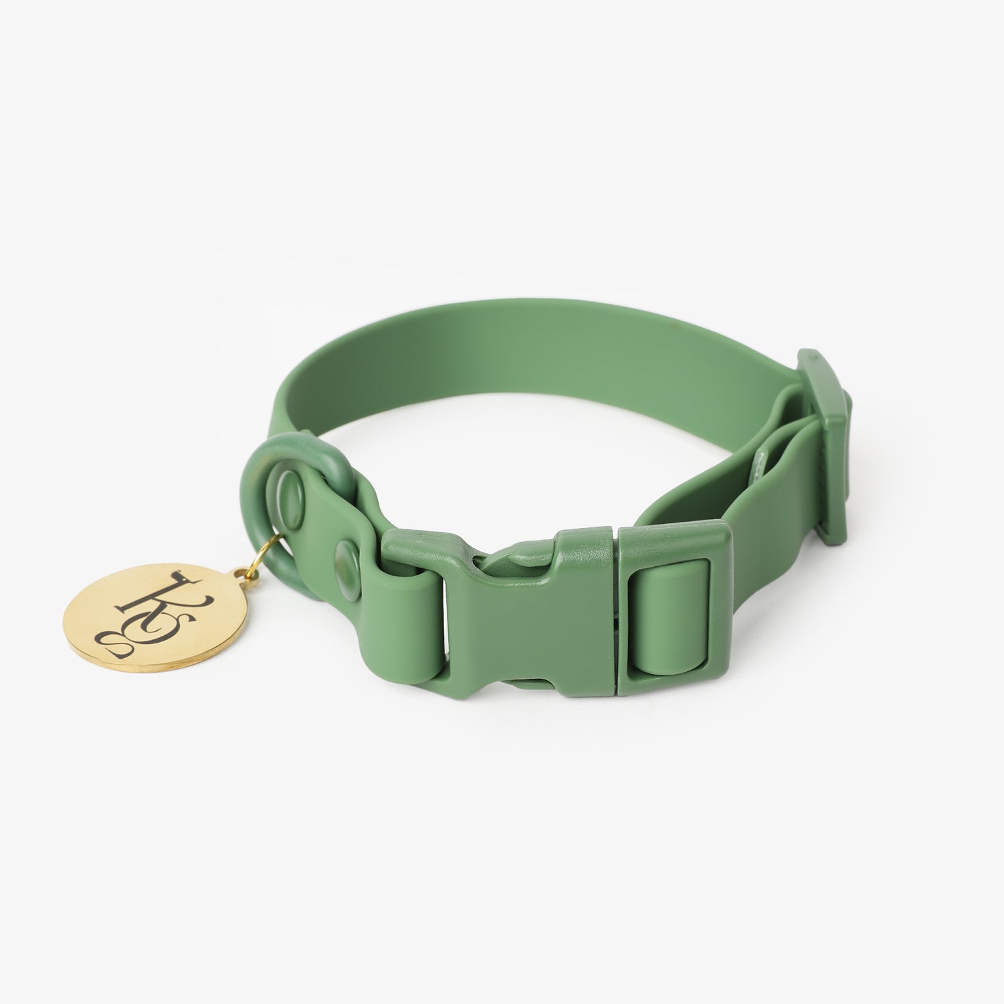 Green Dog Collar waterproof, stainproof, sturdy, long lasting name Oh! Olive