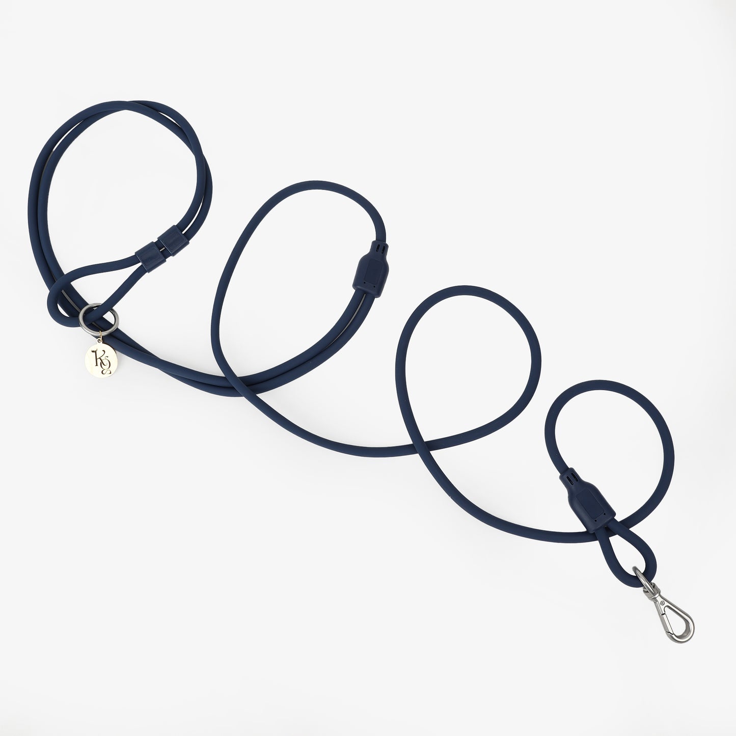 Klean Gypsy 8-in-1 Multipurpose Hands-Free Dog Leash - Stylish, Durable & Waterproof - Naughty Navy